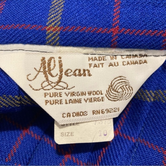 ALJEAN Sz 10 Pure Virgin Wool Side Opening Pleats Pin Unlined Plaid Tartan Skirt - Picture 7 of 8